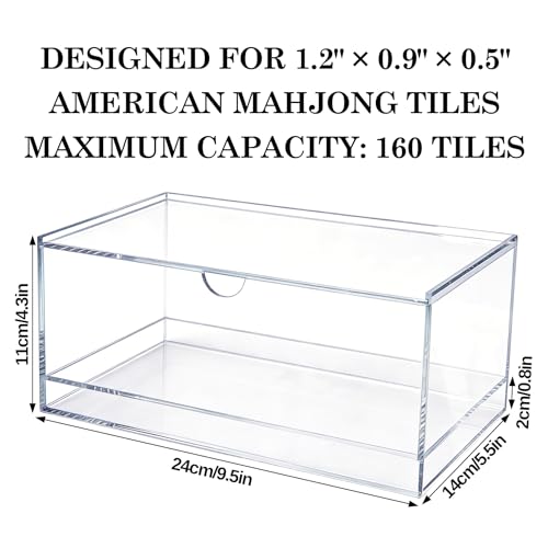Caja para Fichas de Mahjong Acrílico Transparente 2 Niveles miniatura 2