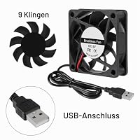 4 Stück 80 mm USB Lüfter 3,14 Zoll Bürstenlose Kühlung DC 5 V 80 mm x 15 mm Kühlergeschwindigkeit 4200 U/min für 3D-Druckerkühlung Elektronik Luftreiniger DIY-Projekte – Ansicht 3