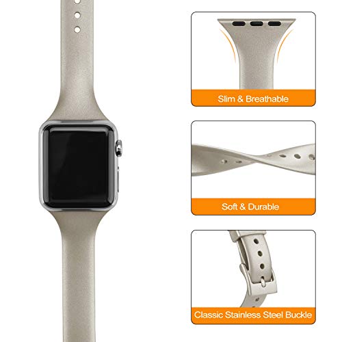 [6 Pack] Bands Compatible With Apple Watch Bands 41Mm 40Mm 38Mm For Women Men, Slim Thin Narrow Bands For Iwatch Se & Series 7 6 5 4 3 2 1 #TOP2