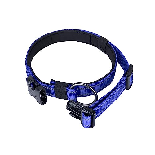 EXCELLENT ELITE SPANKER Reflective Dog Collar Classic Soft Padded Breathable Nylon Adjustable Pet Collar with Quick Release Buckle for Boy Girl Male Female Puppies Small Medium Large Dogs(L-BUL) - Image 3