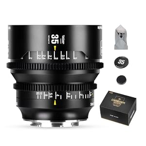 7artisans 35mm T1.5 Dream Series Manual Focus Full-Frame Large Aperture Prime Cine Lens Compatible for Canon EOS R, RED, R3, R5, R6, R7, R10, RP, Black