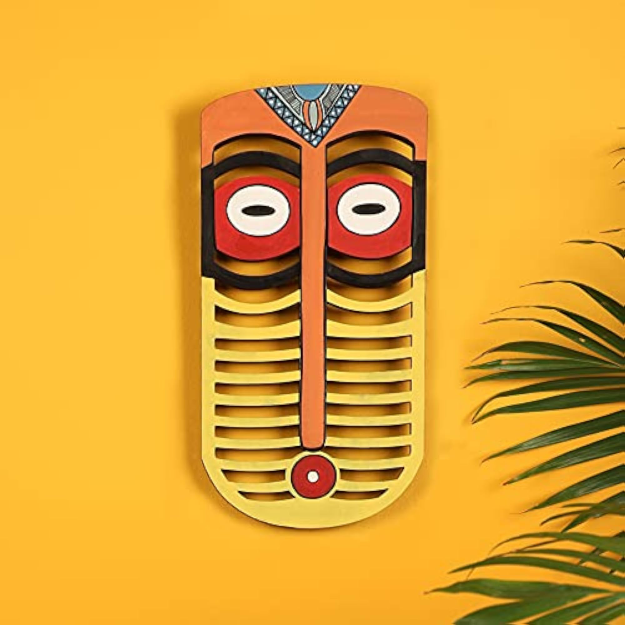 Karo Tribal Yellow Wall Decor Mask
