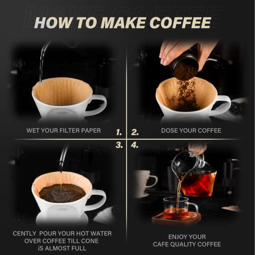 Crosscreek Pour Coffee Dripper Set Manual Drip Coffee-Maker Glass Carafe White Coffee Dripper Coffee Filters 9917-C001-064 #TOP6