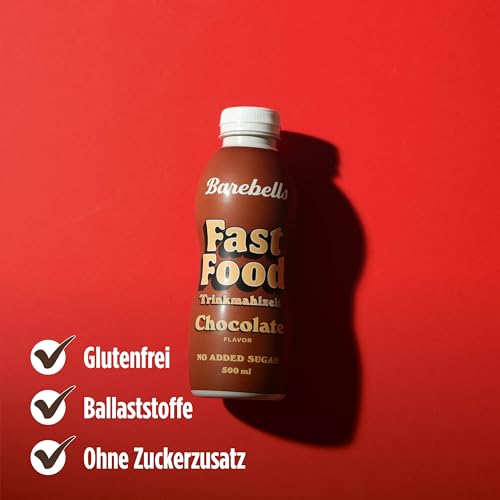 Barebells FOOD Trinkmahlzeit – 34g Eiweiß pro Portion, Ready to Drink, Laktosefrei, Zuckerarm, mit Vitaminen und Mineralen, 12 x 500ml (Schokolade)