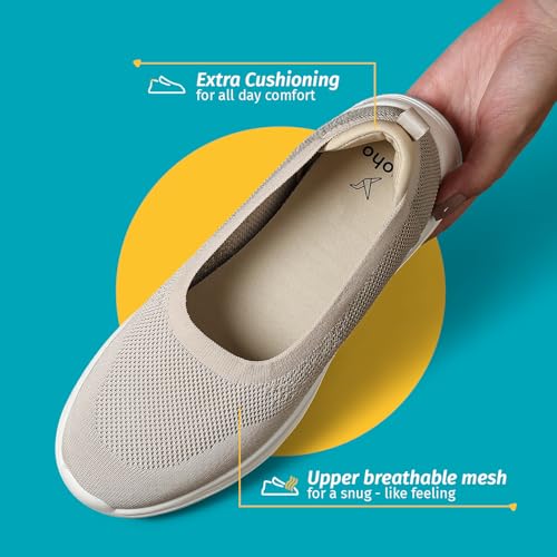 Image of YOHO Knitted Slip-Ons for Women | Lightweight, Stylish & Casual Without Lace Sneakers for Woman | Extra Soft Insole & Shock Absorbing, Walking Loafer Shoes for Ladies SOS-113