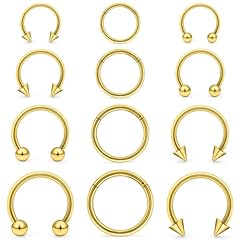 12pcs,16g,DIA.6-12mm,goldtone