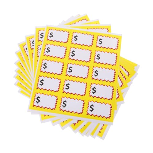 Housoutil Long-Lasting Pp Paper Garage Sale Stickers 15 Labels/Sheet Self-Adhesive Yard Sale Tags for Supplies