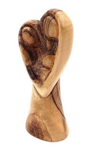 Estatua Sagrada Familia Corazón 4.7" Madera de Olivo miniatura 5