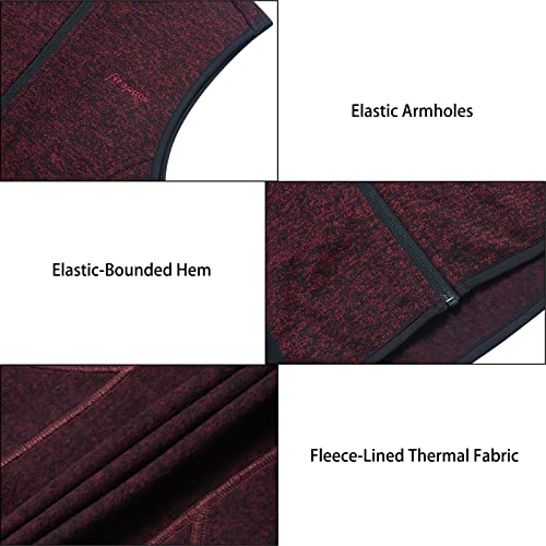 Town&Field Women's Golf Vest Lightweight Outerwear With Pocket Full-Zip Sleeveless Running Jacket For Hiking Travel (Red, S) #TOP3