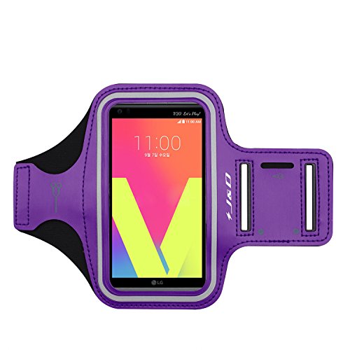 J&D Armband Compatible for LG V50 ThinQ (5G)/LG V35 ThinQ/LG V30/LG V20/LG G8X ThinQ/LG Velvet/Nubia Z20/Nubia Red Magic 5G Armband, Sports Armband with Key Holder Slot and Earphone Connection