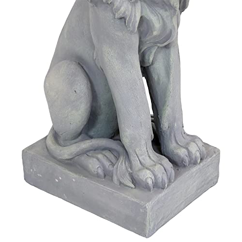 Sunnydaze Outdoor Statue Noble Beast Sitting Lion - Concrete Garden And Lawn Sculpture - Decorative Animal Guardian Sentinel For Driveway, Porch And Patio - 30-Inch #TOP4