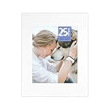 Golden State Art,Acid-Free Cardboard/Paper Frames,Pack of 25 White 11x14 Slip in Mats for 8x10 Photo with Backing Board,One Side Can Self-Assemble Picture Holder,Includes 25 Clear Bags