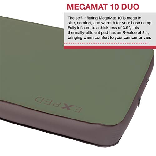 Exped MegaMat Duo 10 Self-Inflating Sleeping Pad, Green, Long Wide - Thumbnail 3