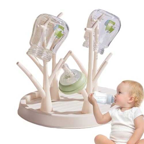 Tuxxjzm Escurridor de biberones | Soporte para secador de botellas con diseño en forma de árbol | Soporte para secador de biberones en forma de árbol, soporte de botella que ahorra espacio para