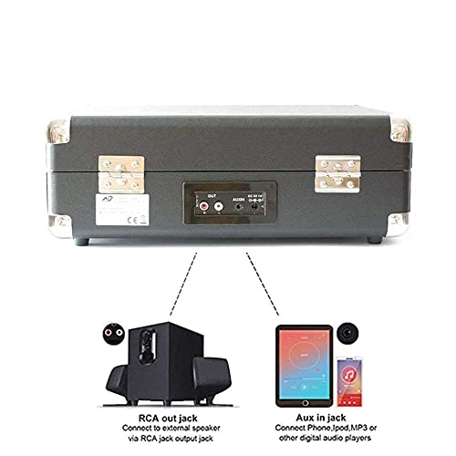 AURADO Tourne-Disque, Haut-Parleur Bluetooth rétro Portable Turntable Bluetooth Valise Turntable Record Machine Vintage… - Les Beatles, Paul McCartney, John Lennon, RIngo Starr, George Harrison AURADO Tourne-Disque, Haut-Parleur Bluetooth rétro Portable Turntable Bluetooth Valise Turntable Record Machine Vintage… – Image 3