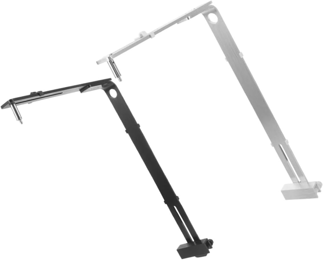 Kisangel 2pcs Aquarium Light Stand Aluminum Alloy Holder for Fish Tank Lights for Aquatic Plant Growth Silver Black Finish Easy Installation