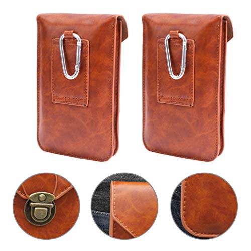 UKCOCO Retro Bolsa para Celular Pu Couro Carregando Clip-On Cinto Cinto Homens Mini Vertical Suporte