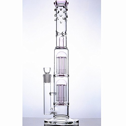Glass Bong Doble Tree Cúpula Cafetera Pipa De Agua 18mm Bowl Waterpipe 16 De Alto Rosa Glass Bong Doble Tree Cúpula Cafetera Pipa De Agua 18mm Bowl Waterpipe 16 De Alto Rosa