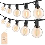 Outdoor String Lights 25 ft,...