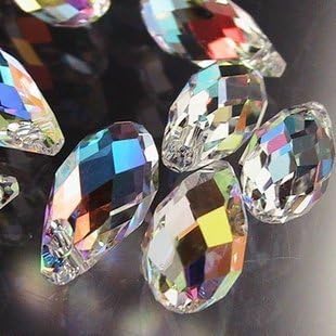HYBEADS 100pcs 6x12mm Wholesale Drilled Drop Crystal Ab Beads Gemstone Loose Beads for Use in Jewelry