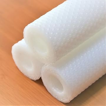 Hersvin Drawer Liners Shelf Mats 3 Rolls 30cmx150cm Kitchen Cabinet Shelves Non-Adhesive Protective Lining EVA Plastic Oil-proof Non Slip Cupboard Refrigerator Shelving Protector (Clear Dot)