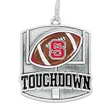 NC State Wolfpack Football Touchdown Goalposts Silver Metal Christmas Ornament Gift Tree Decoration NCSU