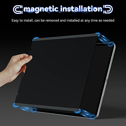 Image of IPROKKO Magnetic Privacy Screen Protector Compatible with iPad Pro 12.9 Inch (6th /5th /4th /3rd Generation, 2022 2021 2020 2018), Removable Anti Blue Light Glare Spy Private Filter Black Security Cover