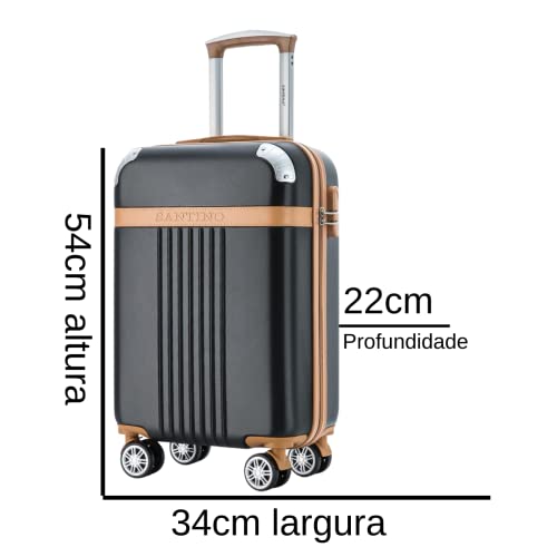 Mala de Viagem de Bordo Athena 10kg Rígida ABS Padrão ANAC com 4 Rodas duplas 360º e Trava de segred