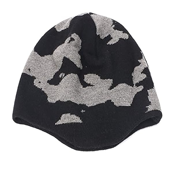 AUNEVN Winter Warm Cap Dubbellaags Hoed Set Hoed Camouflage Gebreide Muts Fietsen Warm Wintersport Ski Wolf Winter Hoed Mannen/Gray/One Size