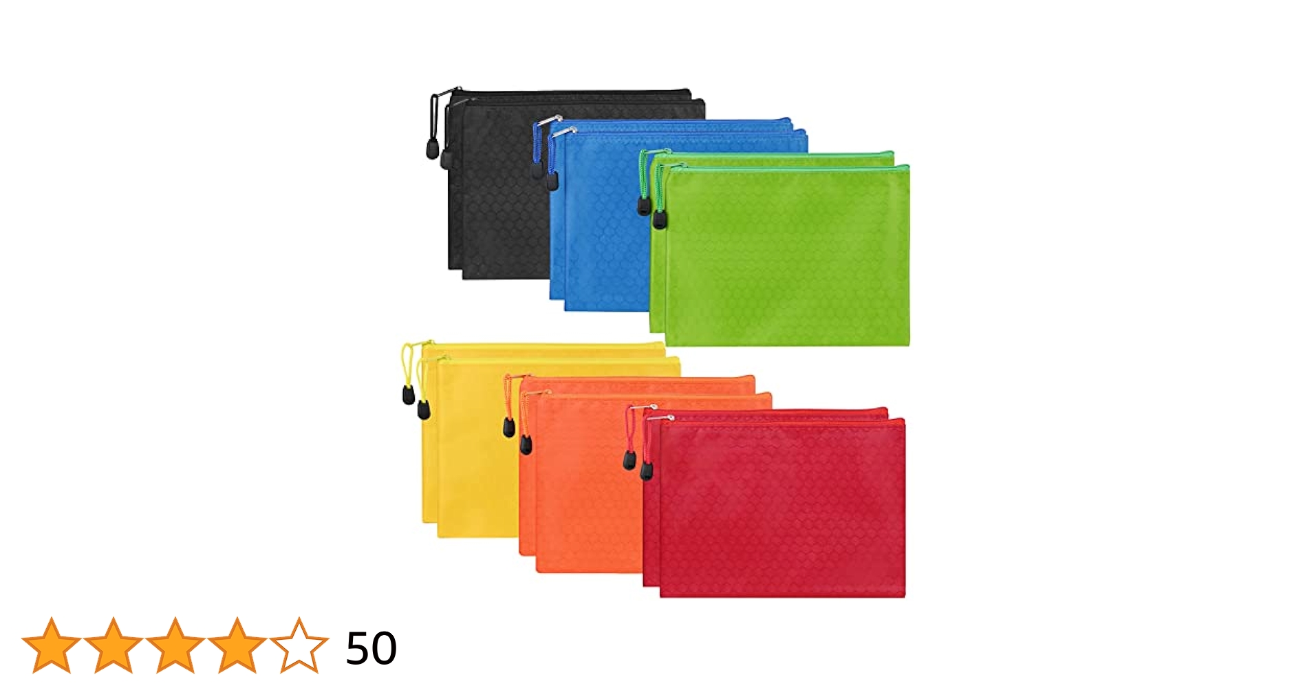 Uxcell Waterproof Zipper File Bags, A5 Document Holders For Office, Orange Pink 10 Pack