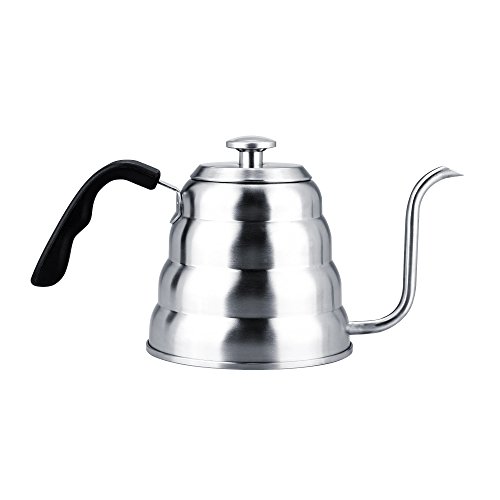 Chaleira de ganso LetCart Coffee - 304 de aço inoxidável para servir sobre o café com termômetro em