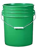 5 Gallon Green Plastic Buckets | 3 Pack | HDPE Plastic | Super Heavy Duty 90 Ml
