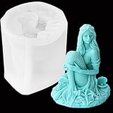 LSLEVA Multi Style 3D Mermaid Seashell Shape Silicone Candle Molds, Sexy Woman Body Candle Mold for