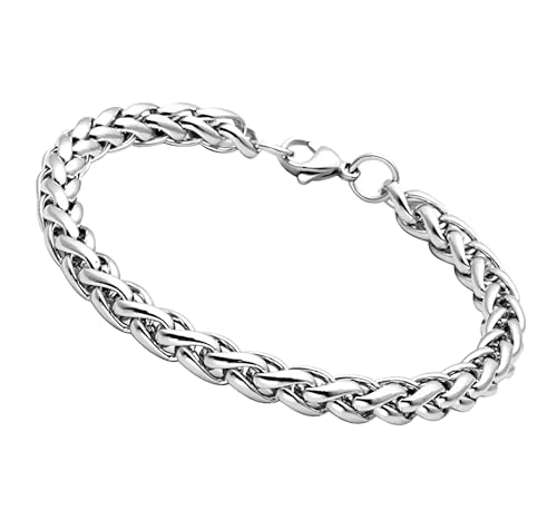 Image of R Art Men's Stainless Steel Glow in Dark Ring Pendant with Chain and Bracelet | Heartbeat Design Luminous Necklace Ring Combo Jewelry Gift for Men