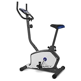 Marcy Upright Exercise Bike with Adjustable Seat and 8 Magnetic Resistance Preset Levels NS-1201U,Black/Grey/Silver