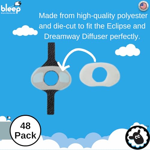 Bleep Diffuser Kit with 48 Replacement Filters for Eclipse & DreamWay Mask-Free Pap Systems | Quiet Vent Filter Accessory | Compatible with DreamPort | Made in USA | 4 Filter Packs