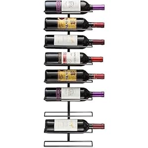 Sorbus Wall Mount Wine Rack (Holds 9 Bottles) – Wine Rack Wall Mounted for Wine Bottles, Liquor, Champagne, Black Metal Wine Bottle Holder for Home Bar, Wine Kitchen Storage