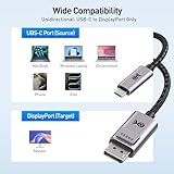 Cable Matters Premium Braided USB-C to DisplayPort Cable 1.8m (USB C to DP Cable) Support 8K 60Hz in Gray- Thunderbolt 4 / USB 4 Compatible with MacBook Pro Dell XPS iPhone 15 Pro Max Plus - Image 5
