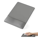 univo colors Design-Wave Wrist Rest Mouce Pad,PE Mouse Sliding Panel+Artificial Sheepskin+Memory Foam+Ergonomic+Anti-Slip Gel,Resilience Support During Work and Gaming,Mouce Accessory,Grey