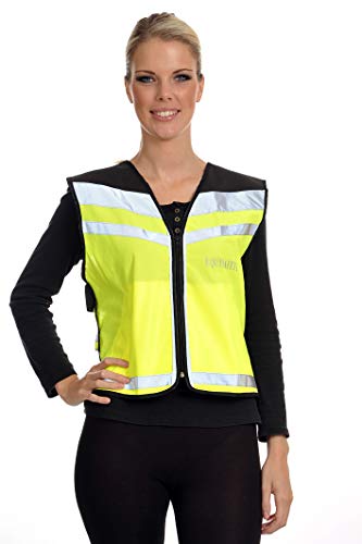 Equisafety – Chaleco PPWS de Aire Ajustable, Unisex Adulto, Adjustable Air Waistcoat, Giallo - Giallo Flash/Nero, M