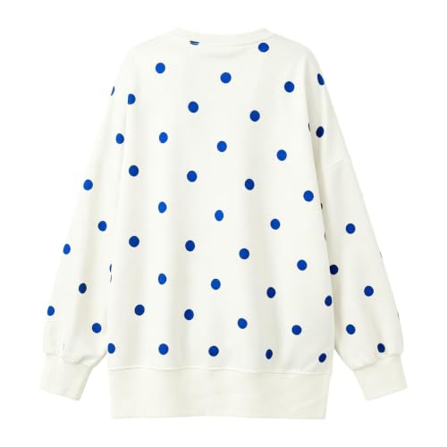 ZMIMAO Polka Dot Sweatshirt Womens Oversized Crewneck Sweatshirts Fall Tops - image 7