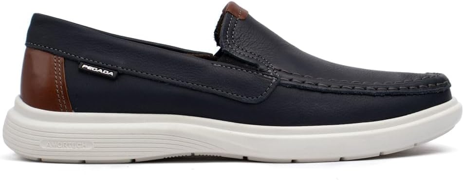 Mocassim Masculino Pegada Navale em Couro Marinho – 38