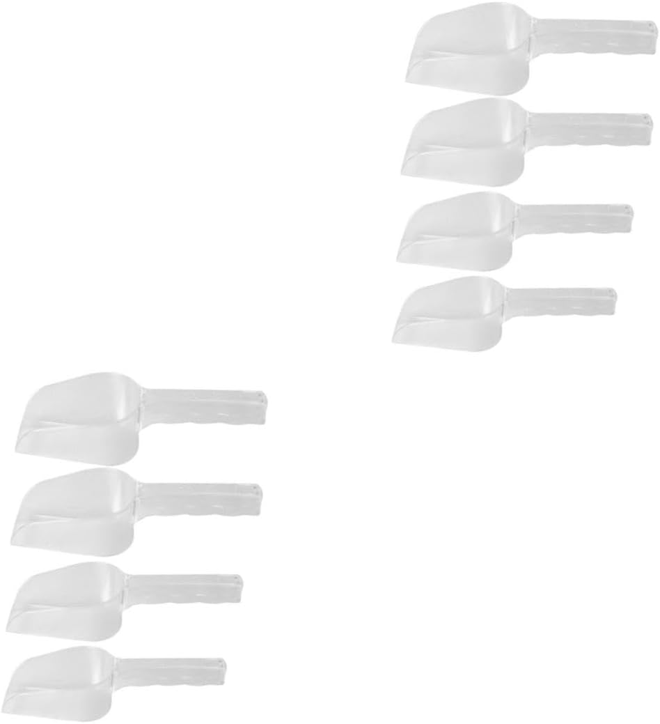 Cabilock 8pcs Kitchen Food Scoops Handle Ice Scoops for Flour Rice Pet Versatile Plastic Kitchen Gadgets for Home Use Weddings and Buffets