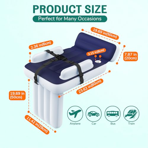 Deeteck Inflatable Toddler Airplane Bed - Airplane Bed for Toddler & Baby,Air Plane Seat Extender for Kids, Baby Air Mattress with Safety Belt, Carry Bag, Fast-Pump & Storage Pocket by Deeteck - Image 5