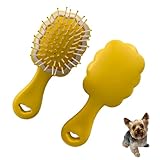MAEELOU Gentle Cloud Air Cushion Brush Small Dogs Grooming with Gift Box, Fit for Yorkie, Shih Tzu, Pomeranian, Maltipoo, Maltese, Toy poodle, Puppy Essentials (Yellow)