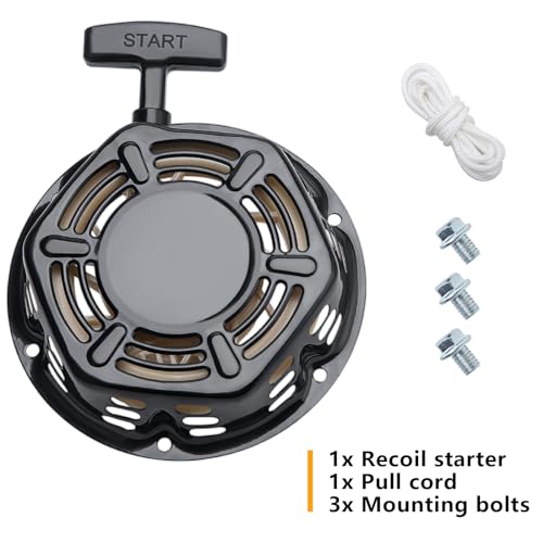 Pull Start Recoil Starter Assembly for Champion Ryobi Predator, Recoil Starter for 224cc 212cc 196cc Engine Champion 3500 4000 4500 Watt Generator with Pull Cord Replacement