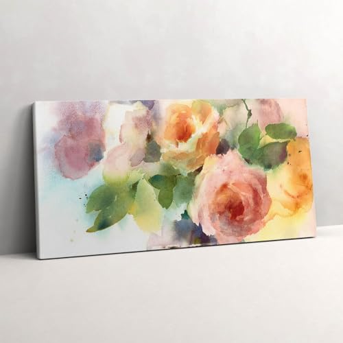 Tableau photo sur toile bouquet de roses poésie florale 140x70