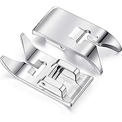 Pie Prensatelas para Máquina de Coser Pie Recto a Presión Pie Universal de Uso General en Zigzag para la Mayoría de Máquinas de Coser Máquinas de Coser Domésticas de Mango Bajo (2 Piezas)