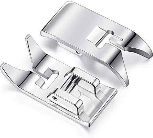 2 Pieces Sewing Machine Presser Foot Straight Stitch Foot Universal General Purpose Zig Zag Foot for Most Sewing Machines Domestic Low Shank Sewing Machines (2 Pieces)