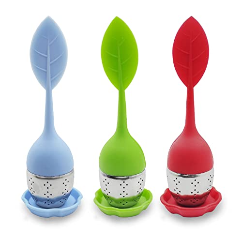 Silicone Tea Strainers For Loose Tea, Stainless Steel Loose Leaf Tea Ball Steepers For Tea Infuser Spoon (3Pcs) #TOP4
